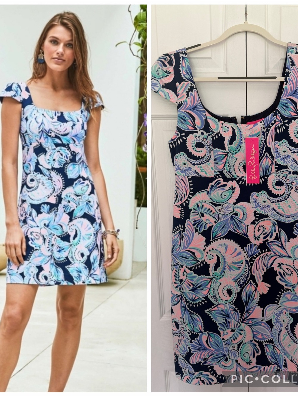 NWT LIILY PULITZER LAURENT in High Tide Navy Holy Flockamolie size 6